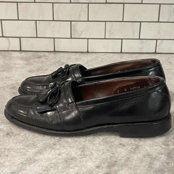 Allen Edmonds Chelsea Shoes Mens Size 9 D Black Leather Tassel Loafers USA - Picture 4 of 9